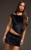 Black Velvet Asymmetric Neck Top
