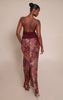 Brown Abstract Animal Print Chiffon Maxi Skirt