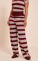Shape Burgundy Striped Straight Leg Pant