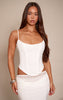 White Woven Boned Thin Straps Corset