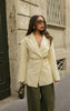 Butter Cream Tailored Cinched Waist Blazer