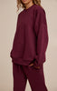 Wine Oversized Sweat Tracksuit Set