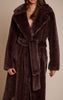 Chocolate Faux Fur Tie Waist Maxi Coat