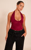 Shape Burgundy Slinky Halterneck Top