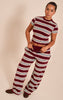 Shape Burgundy Striped Straight Leg Pant