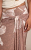 Brown Printed Slinky Knot Detail Maxi Skirt