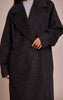 Petite Charcoal Brushed Wool Maxi Coat