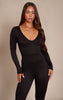 Black Soft Touch Zip Up Jumpsuit