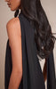 Tall Black Chiffon High Neck Scarf Detail Maxi Dress