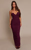 Plum Mesh Ruched Bandeau Maxi Dress