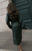 Forest Green Faux Leather Maxi Trench Coat