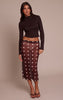 Chocolate Mesh Polka Dot Midi Skirt