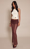 Chocolate Mesh Extreme Fold Over Maxi Skirt