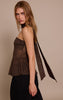 Dark Chocolate Lace Bandeau Scarf Detail Cami Top