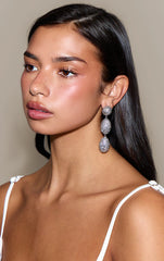 Silver Diamante Bubble Drape Earrings