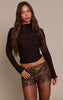 Brown Faux Leather Studded Hot Pants