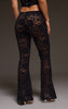 Black Lace Mid Rise Skinny Flares