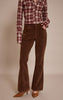 Chocolate Faux Suede Flared Pants