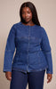 Plus Denim Round Neck Shirt