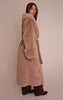 Mushroom Faux Fur Self Tie Oversized Coat