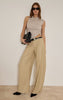 Tan Belted Wide Leg Pants