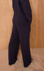 Navy Interlock Pintuck Straight Leg Sweatpant