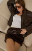 Brown Fur Mini Skirt