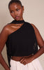 Black Mesh Halterneck Scarf Detail Top