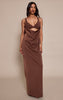 Chocolate Underwired Strappy Maxi Dress