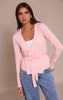 Pink Pilates Wrap Knitted Cardigan