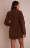 Brown Croc Faux Suede Blazer Dress