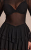 Black Mesh Frill Detail Smock Dress