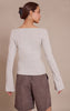 Grey Marl Soft Cotton Ruched Asymmetric Long Sleeve Top