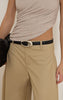 Tan Belted Wide Leg Pants