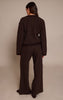 Chocolate Boucle Knitted Wide Leg Pants