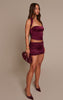 Purple Satin Halter Neck Ruched Bust Crop Top