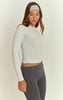 Ash Grey Melange Soft Cotton Long Sleeve Top
