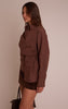Chocolate Asymmetric Drape Shirt