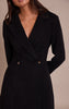 Black Wool Look Cinched Waist Blazer Dress