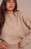 Taupe Marl Knitted Cropped Crew Neck Sweater