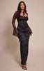 Shape Black Satin Maxi Skirt