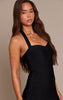 Black Bandage Straight Neck Bodycon Maxi Dress