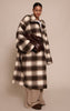 Plus Checked Funnel Neck Wool Look Maxi Coat