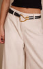 Cream Peached Gold Double Belted Pants