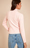 Pink Cable Knit Long Sleeve Zip Up Sweater