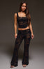 Black Lace Mid Rise Skinny Flares
