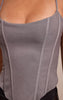 Light Grey Woven Boned Thin Straps Corset