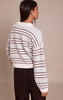 Grey Wool Blend Striped Cardigan