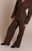 Dark Brown Brushed Pinstripe Pant