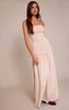 Taupe Faux Suede Bandeau Dropped Waist Maxi Dress